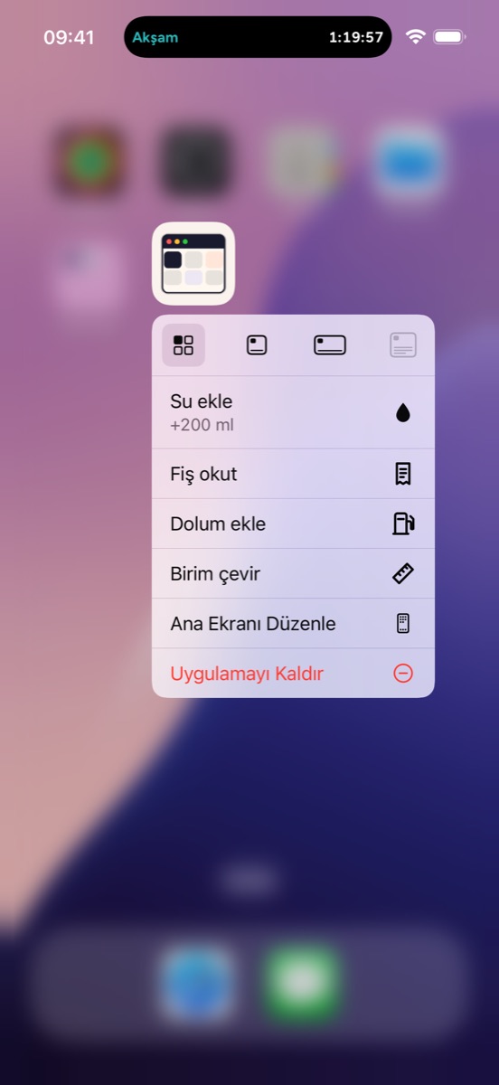 Ceplik simge kısayolları